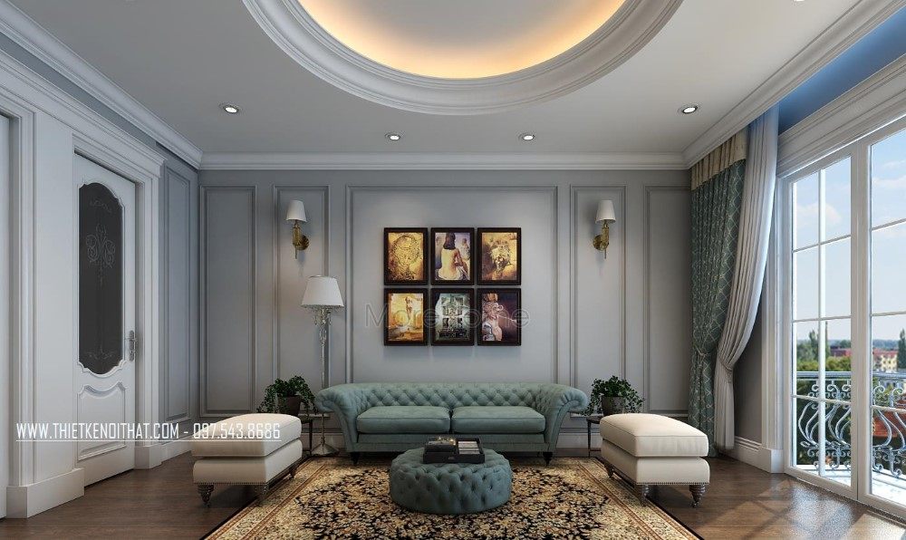 Thiết kế nội thất phòng làm việc nhà liền kề khu đô thị Văn Quán